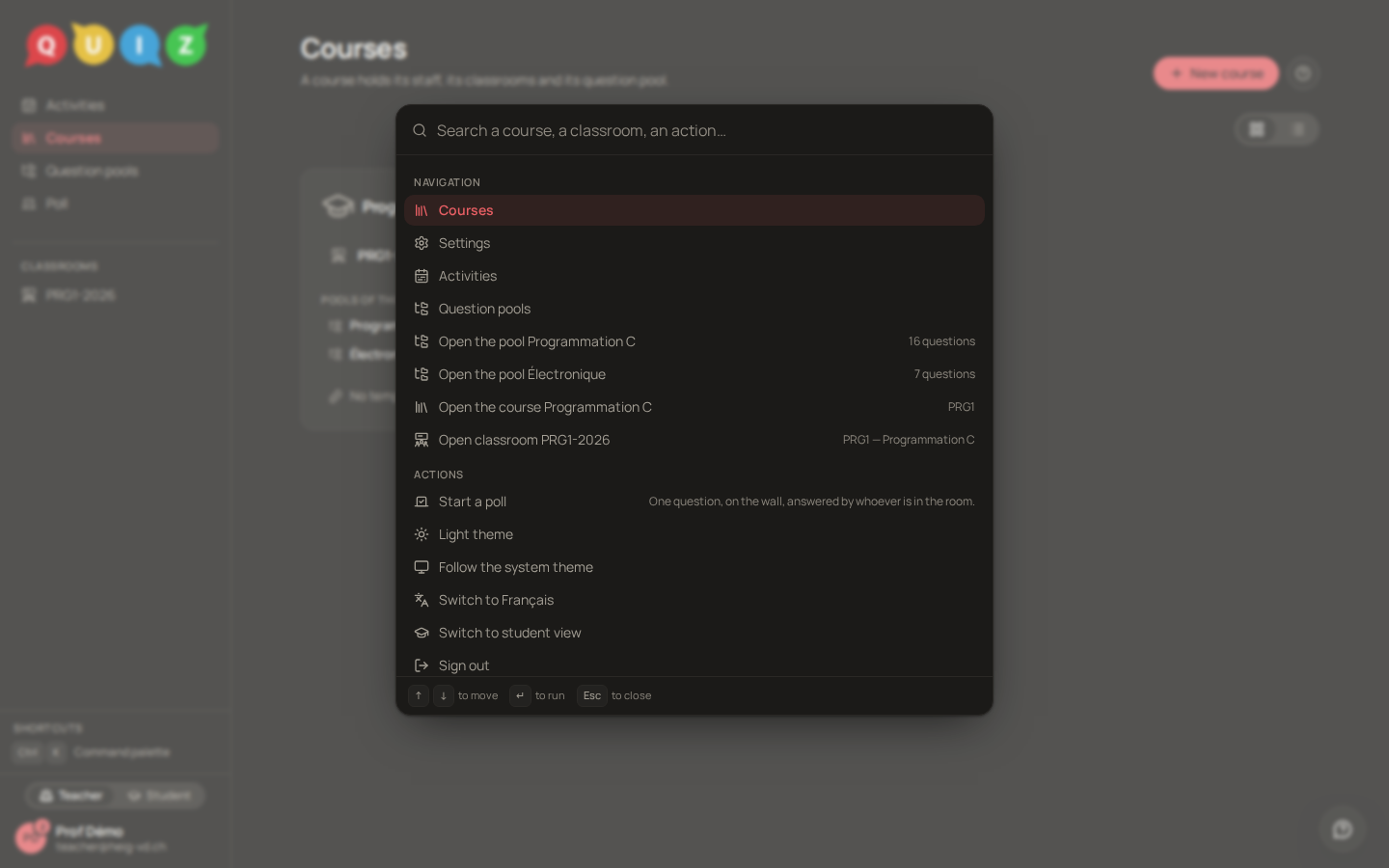 The command palette
