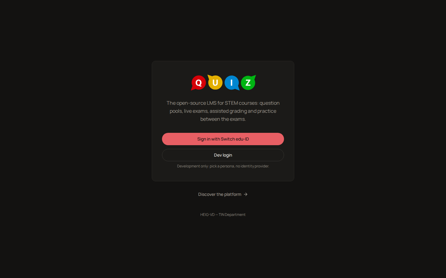 The sign-in screen