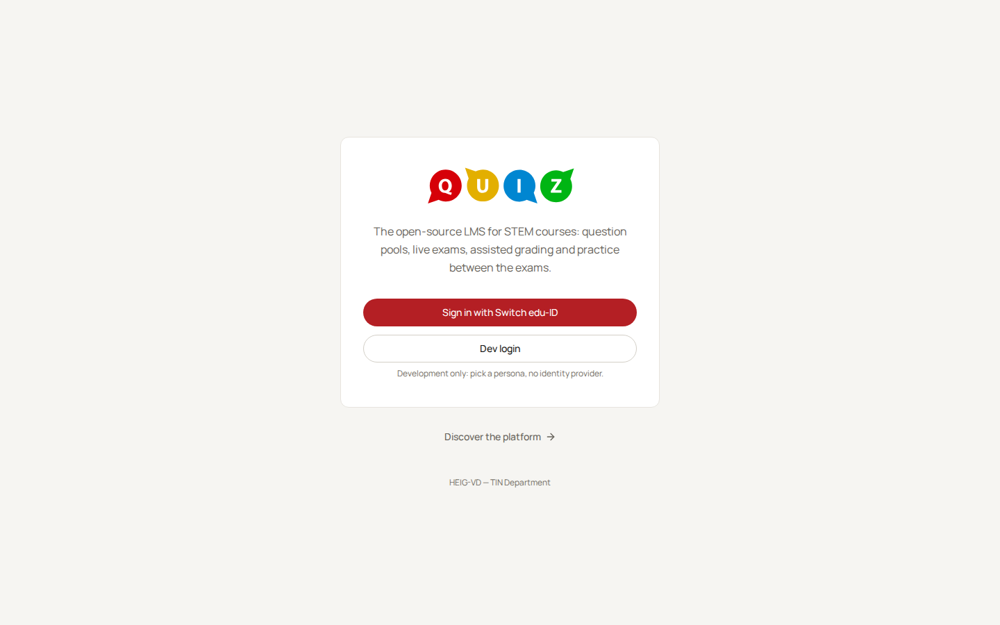 The sign-in screen